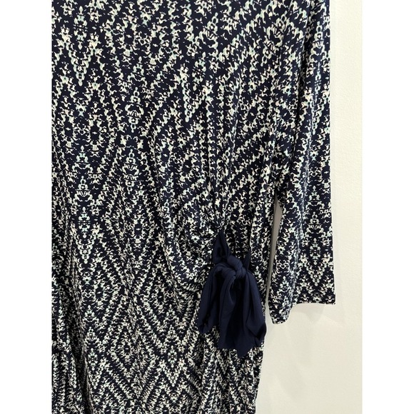 Motherhood Maternity Navy Teal Sheath Dress W/Adjustable Tie Waist Size Large - Picture 7 of 11